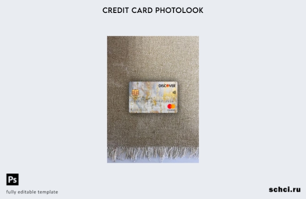 цифровая загрузка USA Discover Bank Mastercard Photolook передний шаблон